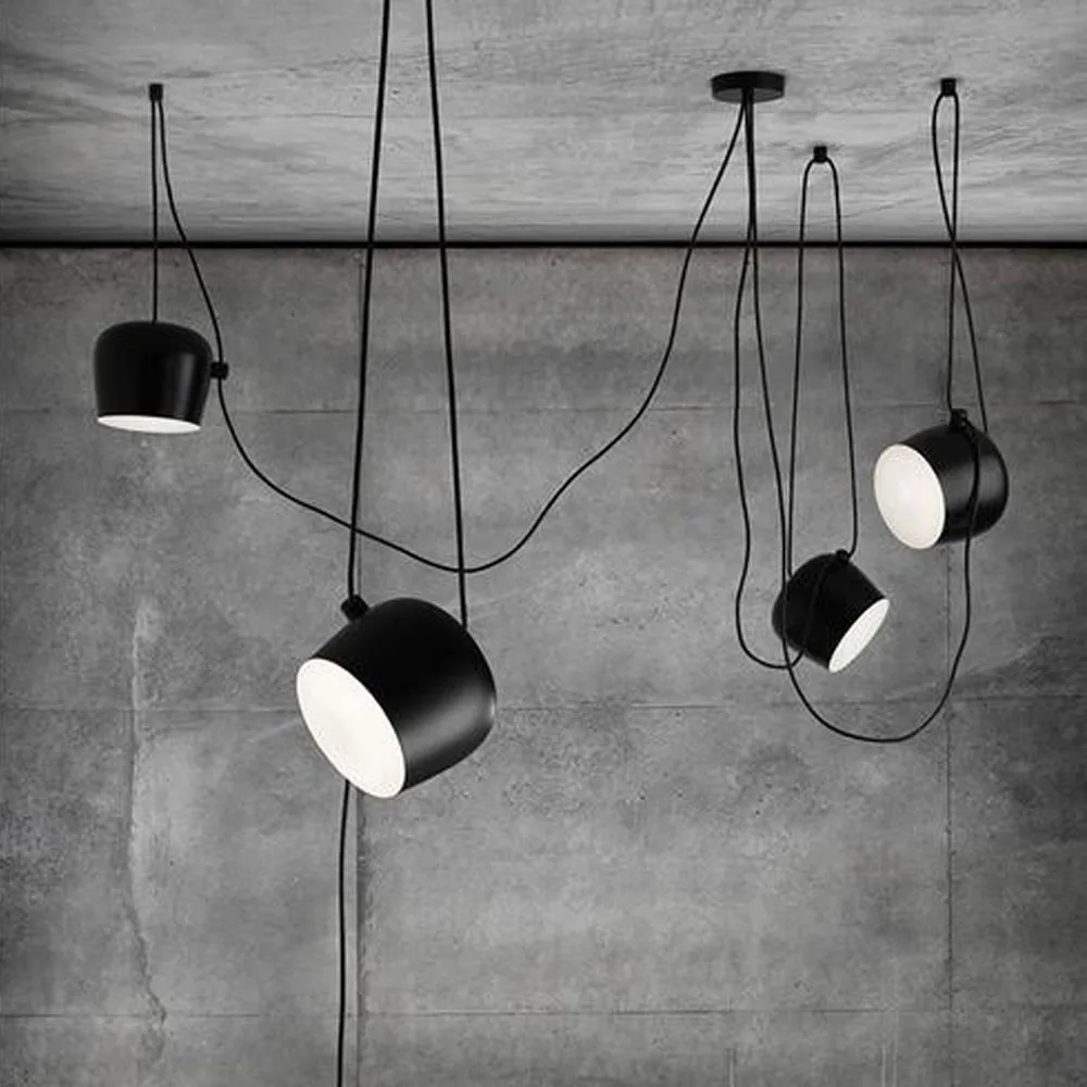 Modern Iron Drum LED Pendant Lights Living Room Decor Lighting Kitchen Diningroom Decor Industrial Office Hanging Light Fixtures 4