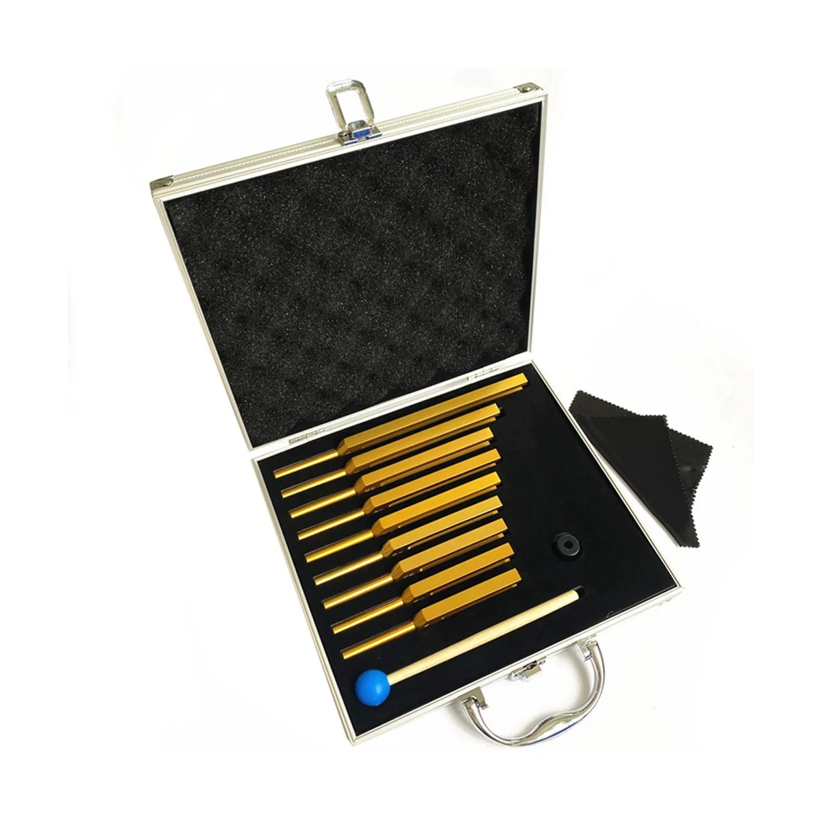 

9 золотых вилок для терапии, Звуковая терапия, Иммобилизация тела в алюминиевой подарочной коробке, набор вилок для настройки