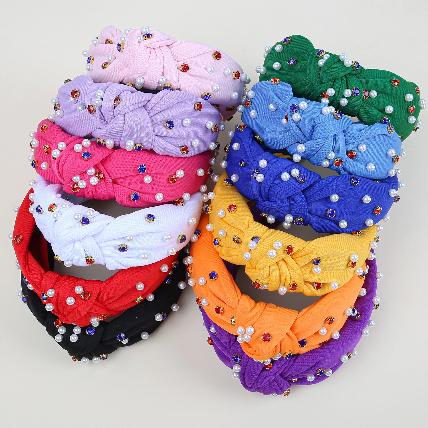 Handmade Pearls Crystals Embellished Headband Womens Gothic Jewellery