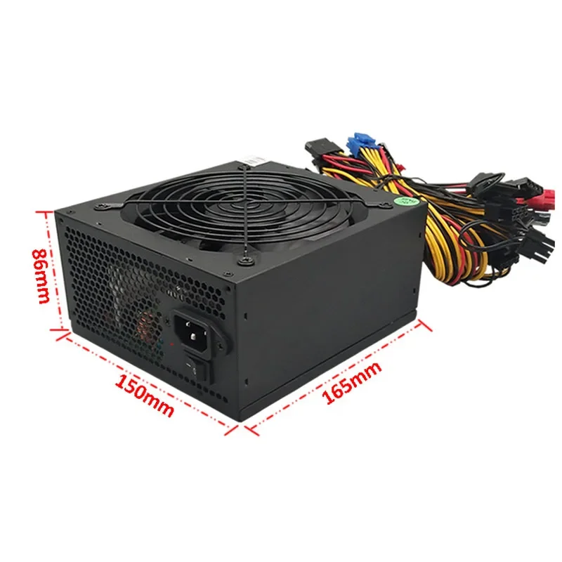 ETH Mining Rig Power Supply 1600W PC Serve ATX Switching PSU For RX470 480 570 1060 1070 6 GPU Bitcoin Miner PSU