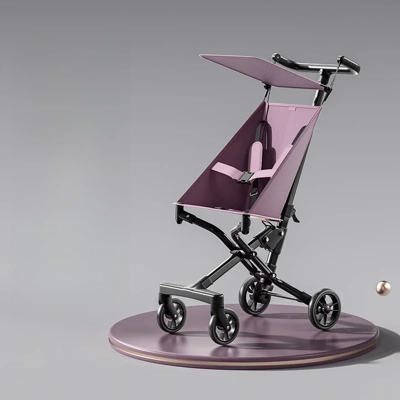 Slippery Baby Stroller, Baby Lightweight Foldable Stroller, Pocket Umbrella High Landscape &zwnj;Honey Walking Device
