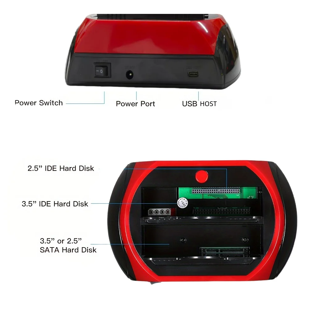 올인원 2.5/3.5인치 SATA/IDE HDD/SSD 도킹 스테이션 (오프라인 복제 기능, USB 3.0 허브, SD/TF 카드 리더, PD/QC 고속 충전 포함)