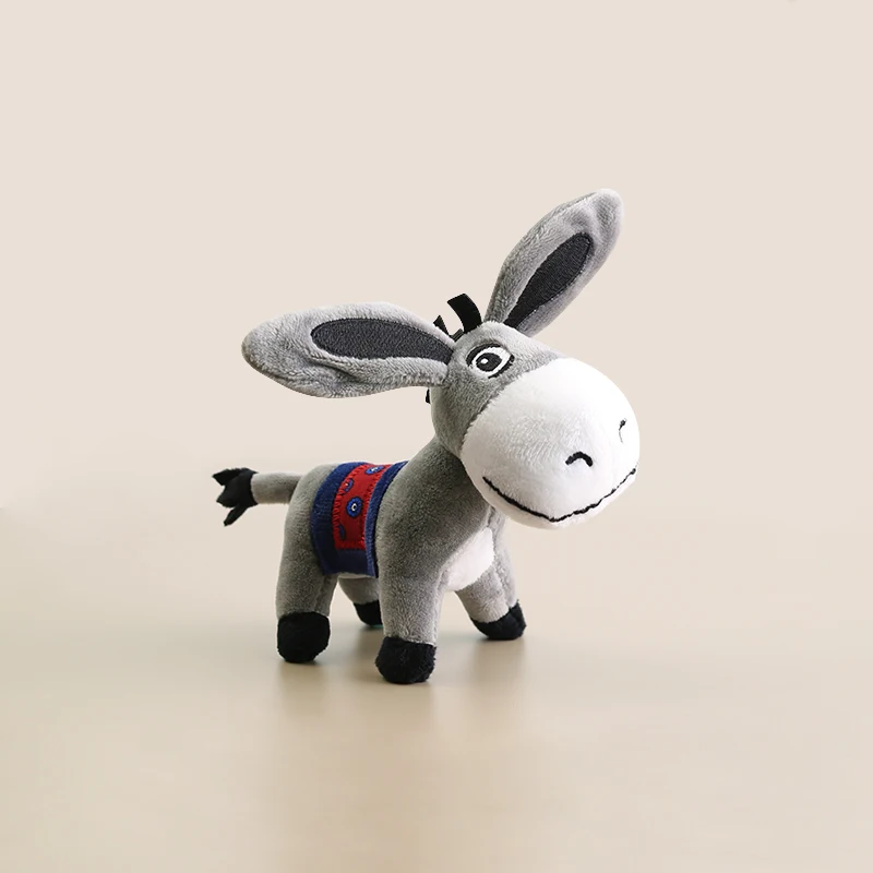 

10CM Cute Pluff Donkey Keychain Simulation Lovely Keychain Ladies Bag Plush Toy Doll Hangings Cute Student Backpack Pendant