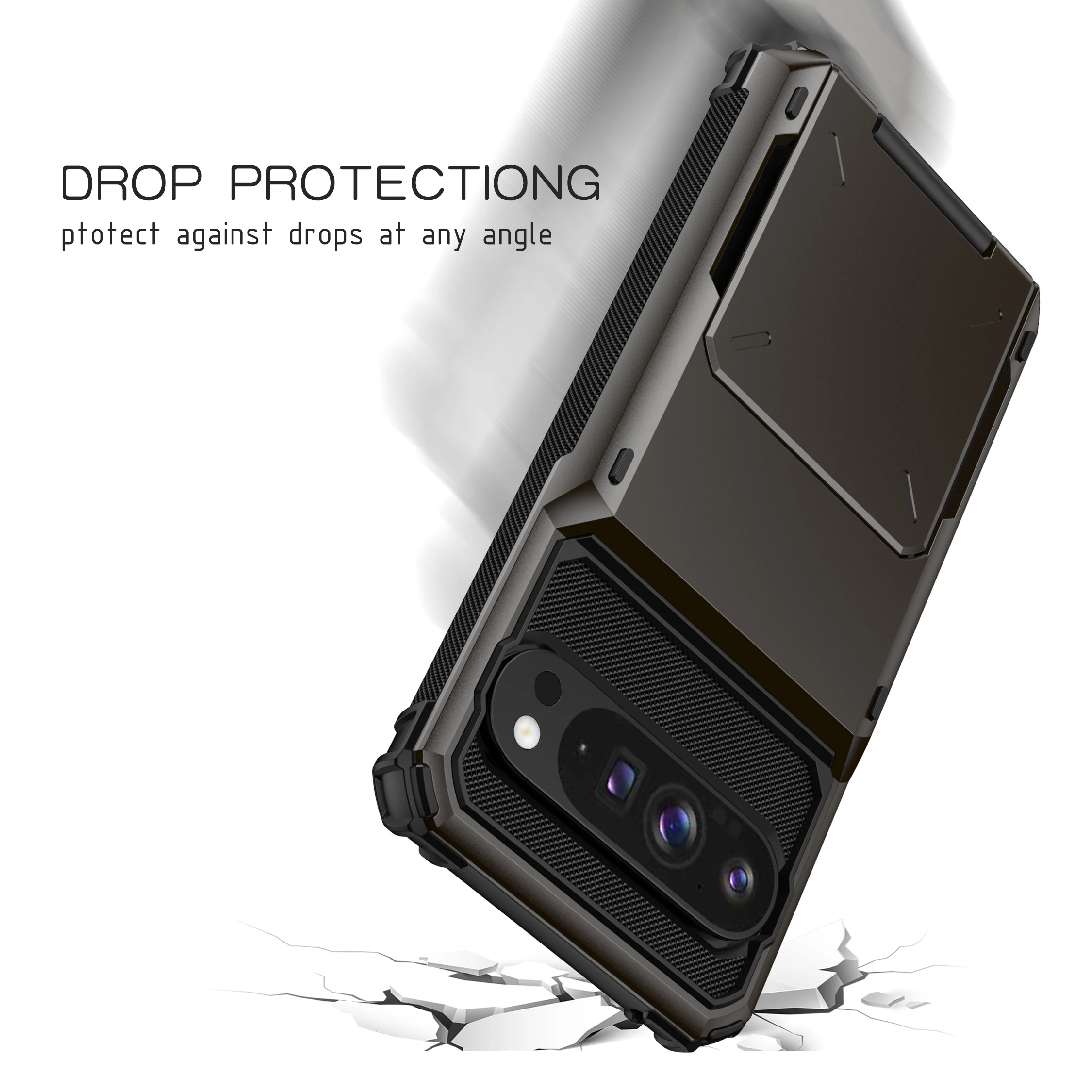 Shockproof Protective Case with Credit Card Holder Slot and Large Storage Capacity