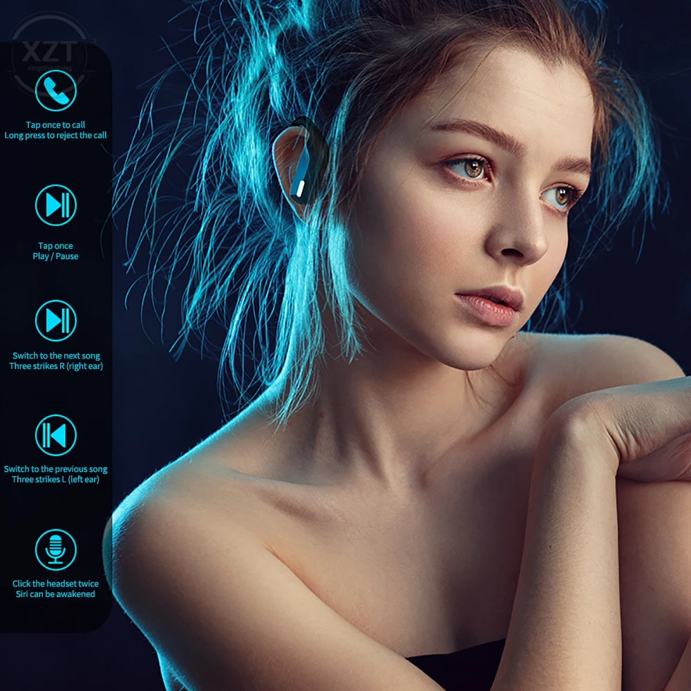 T17 HiFi HD Call TWS Bluetooth-compatible Earphones Wireless in-Ear Headset with LED Power Display  headphone music Game Headset