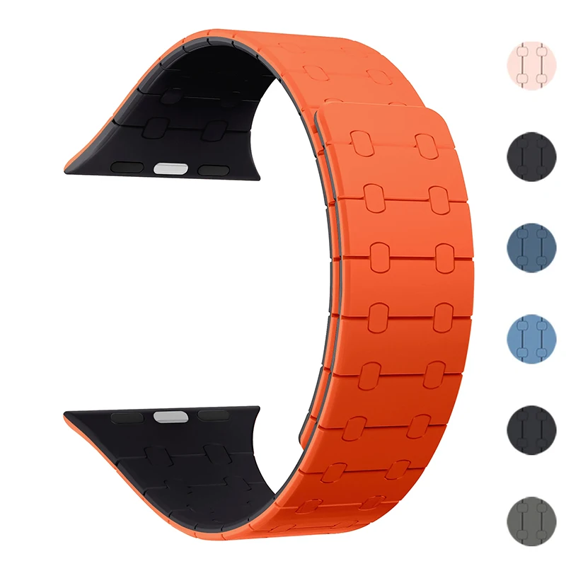 

Ремешок силиконовый магнитный для Apple Watch Band Ultra 2, браслет для IWatch Series 9 8 7 6 SE 5 4 Correa 41 мм 45 мм, 49 мм 44 мм 40 мм 42 мм