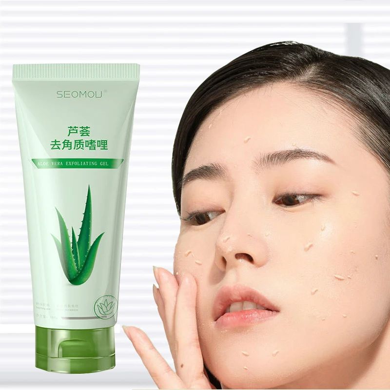 Aloe Vera Exfoliating Gel for Deep Cleansing Removing Dead Skin Refreshing&Moisturizing Facial Rubbing Mud Treasure Scrub Cream