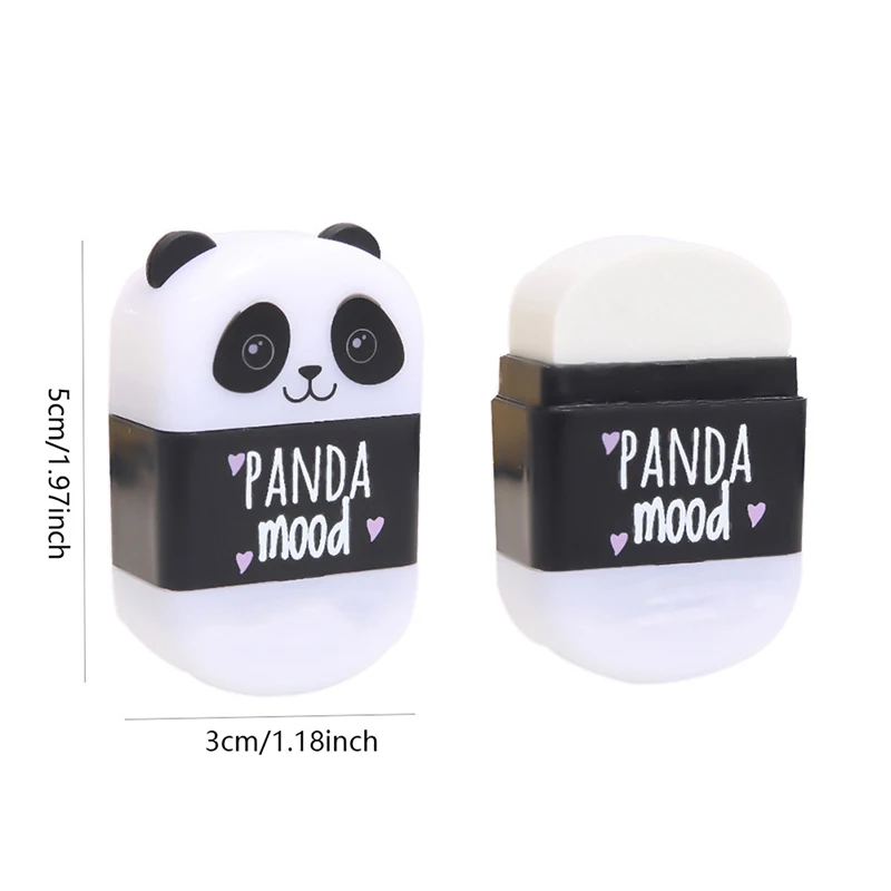 1pcs Kawaii Black White Panda Shape Rubber Pencil Erasers with Sharpener Student Kids Prizes Stationery School Supply Cute