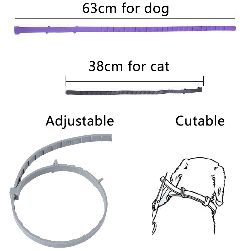 Pet Anti Flea Collar Adjustable Antiparasitic Cat Dog Necklace Portable Outdoor Anti-mosquito & Insect Repellent Pet Supplies