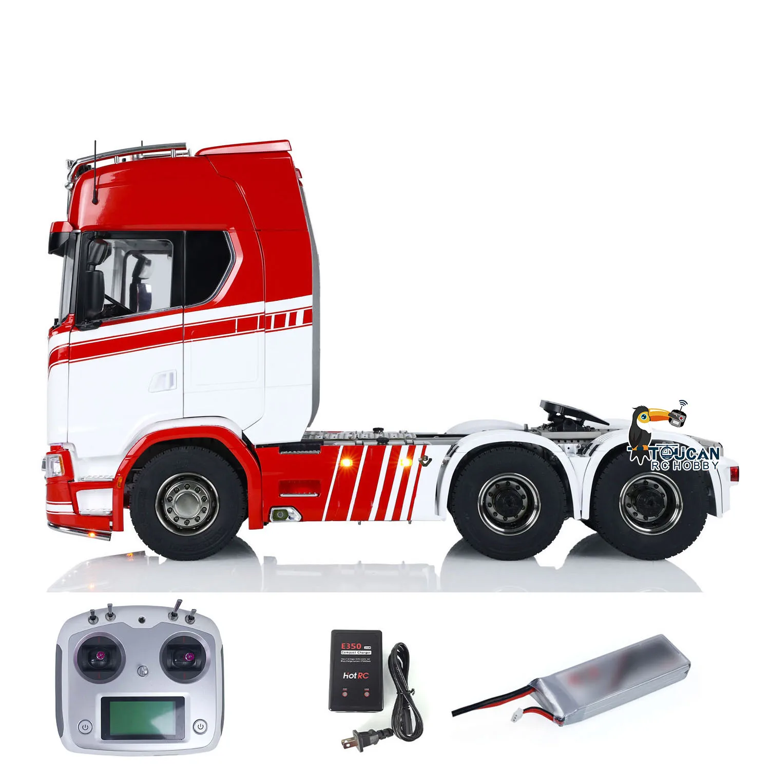 Toys 1/14 770S RC Tractor Truck 6x6 Metal Chassis Light Sound Smoke 3-speed TOUCAN Painted Finished Smoke Controlled Car Vehicle 2
