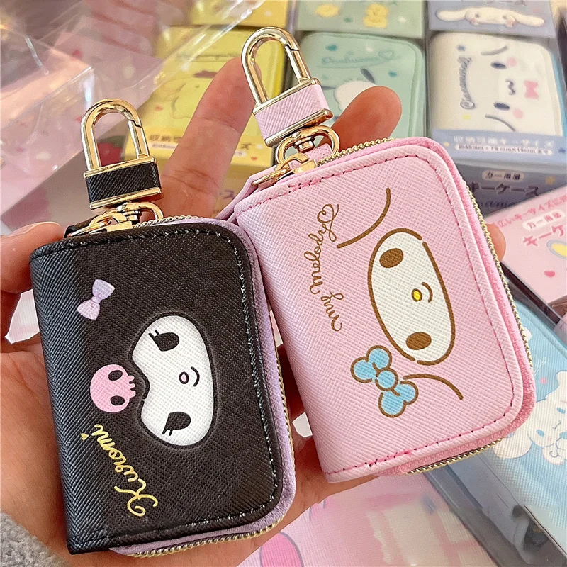 Cute Kuromi Melody Cinnamoroll Auto Car Key Holder Case Bag Entry Pouch  Keychain