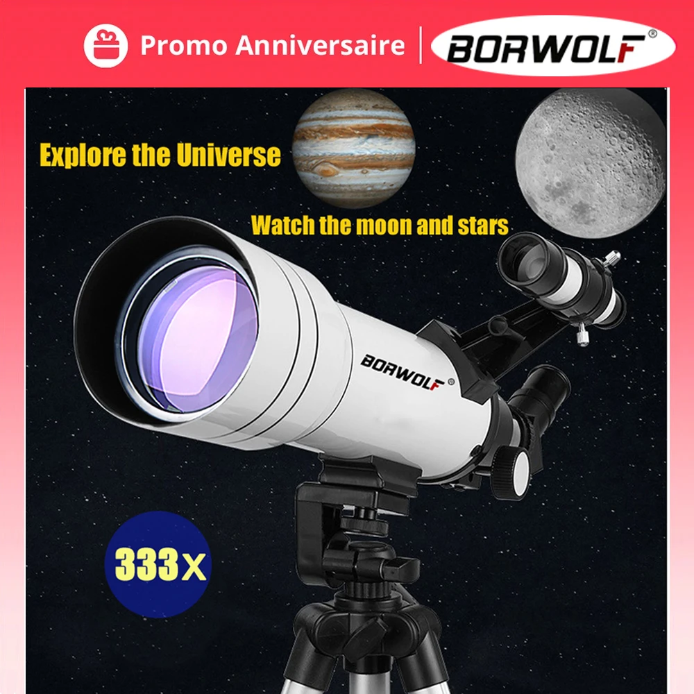 BORWOLF 40070 Professional High definition Astronomical Telescope 333X