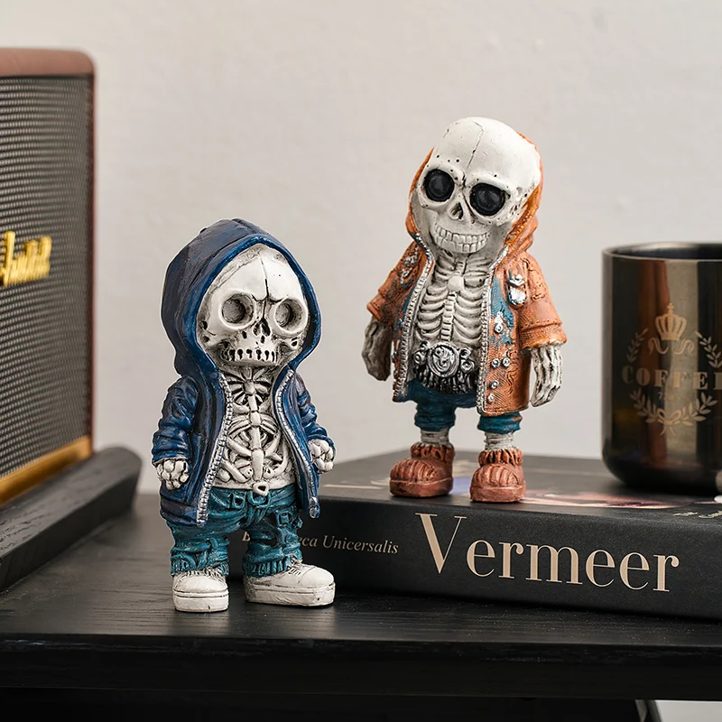 Handcrafted Resin Skeleton Figurines Super Cool Halloween Statue For Home,  Desk, Car Display And Skull Decor From You00, $15.05