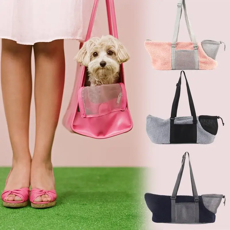 

Small Dog Travel Bag Warm Cat Carriers Portable Pet Outing Bags Foldable Hands-Free Shoulder Bag Soft Winter Cat Carrier For