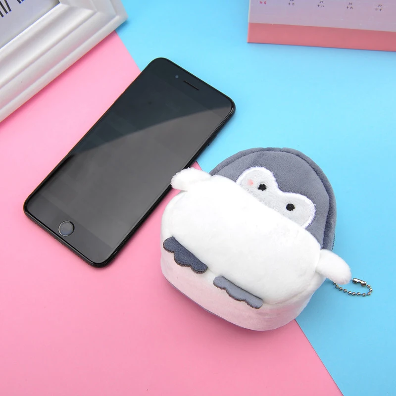Children Plush Coin Purse Cartoon Cute Small Fresh Soft Plush Zipper Change Purse Mini Lovely Girl Money Card Holder card holder coin purse coin wallet