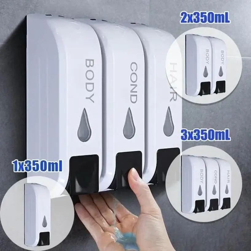 Practical Wall-mounted Soap Dispenser 1/2/3Pcs Shower Gel Hand Soap Shampoo Bathroom And Kitchen Soap Bottle