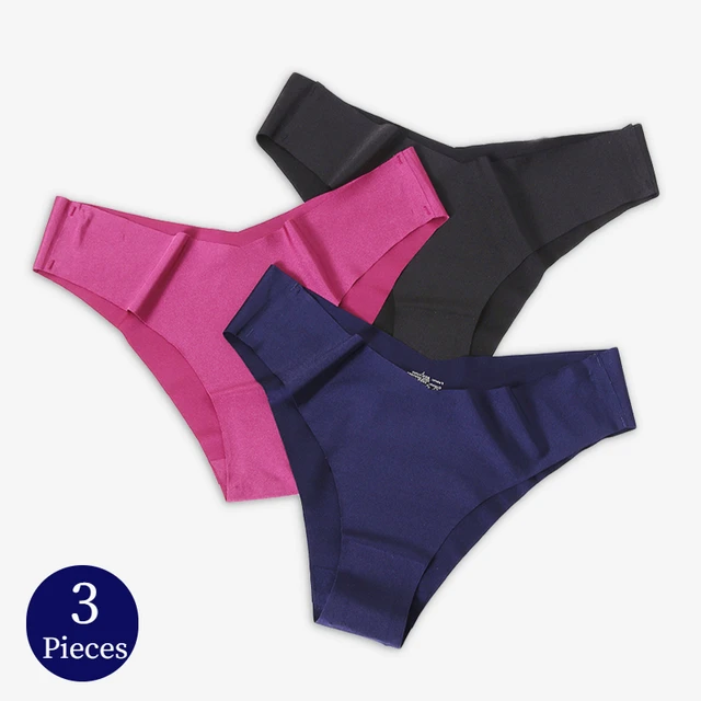 BZEL 3PCS/Set Women's Panties Silk Satin Seamless Underwear Soft  Skin-Friendly Lingerie Sexy Sports Cozy Briefs V-Cut Underpants - AliExpress