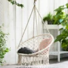 150KG Hammock Hanging Swing Chair Durable Knitted Macrame Swing Chair with Tassels Max 330 Lbs 2 Ways to Hang for Bedroom Garden 1