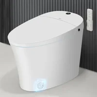 Piece Bidet Toilet for Bathrooms Modern Elongated Toilet with Warm Water Dual Auto Flush Foot Sensor Operation Heated Bide 1