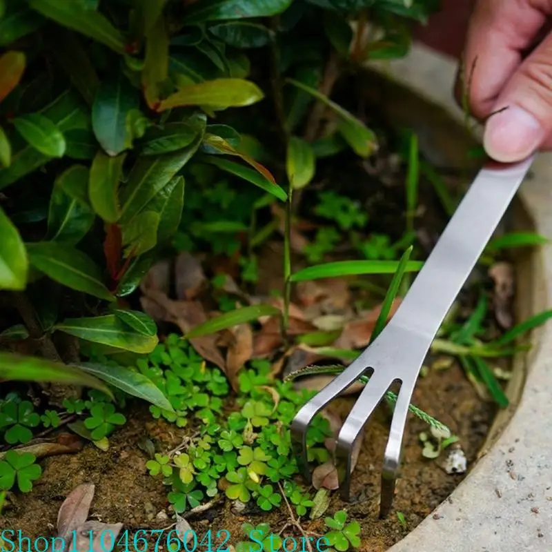 1/2Pcs Multipurpose Bonsai Rakes for Potting Soil Maintenance and Plant Grooming Stainless Steel Root Rakes Garden Tool
