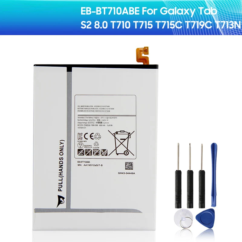

Replacement Tablet Battery EB-BT710ABA EB-BT710ABE For Samsung GALAXY Tab S2 8.0 SM-T710 T719 SM-T715 SM-T713N 4000mAh