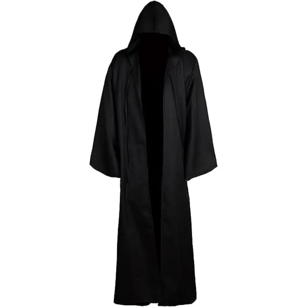 thumbnail image 1 of Disfraz de Anakin Obi Wan Fantasia para hombre, caballero medieval, camisa larga con capucha, capa, ropa de fiesta de Halloween, 1 of 4