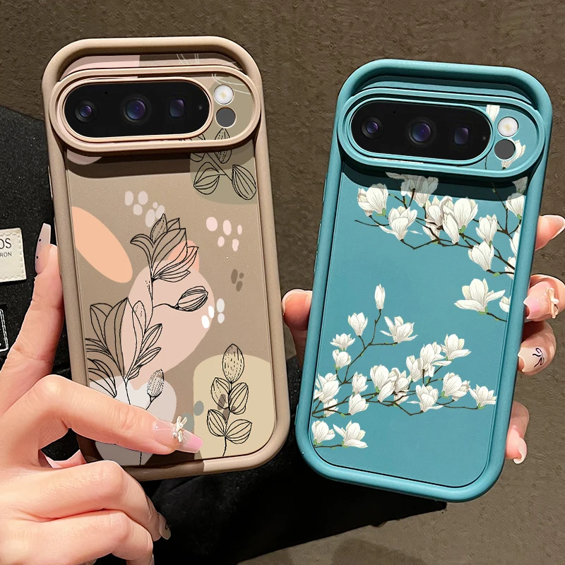 Floral Design Silicone Phone Case - Shockproof Soft TPU Protector Cover