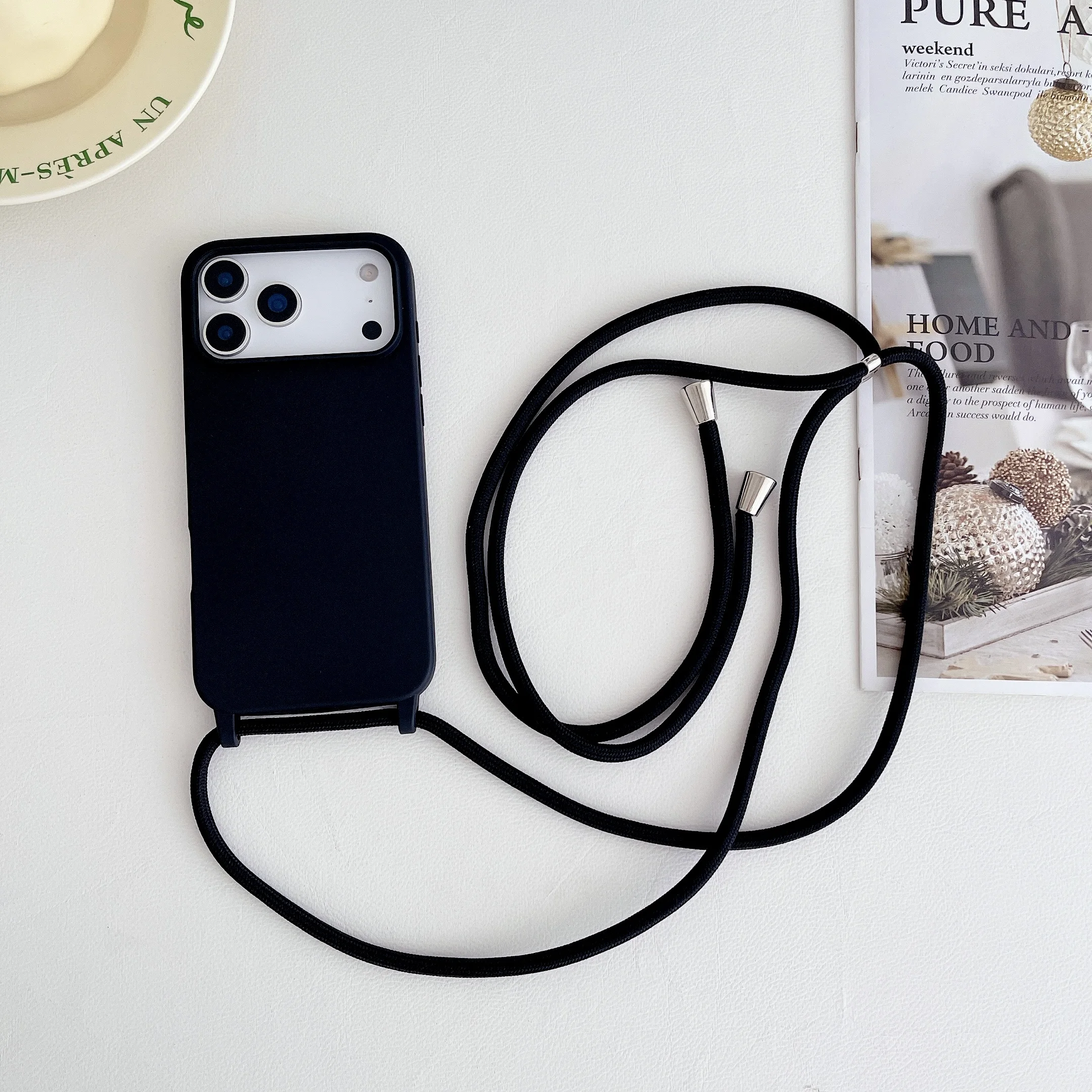Crossbody Lanyard Cord Silicone Phone Case with Necklace Strap