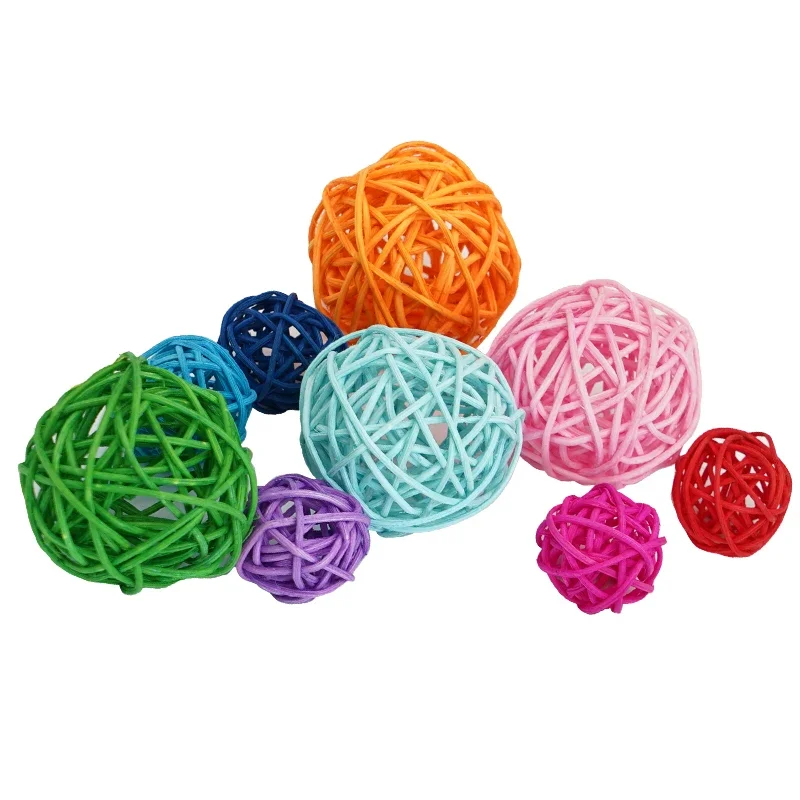 Pet Bird Toys 5pcs Chewing Toys Bird Rattan Ball Toy For Parrot Budgie Parakeet Cockatiel Chewing Playing