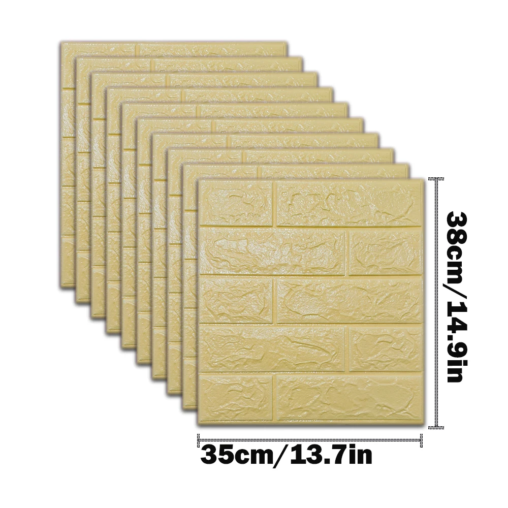 3D Self-Adhesive Foam Wall Stickers - Waterproof Peel & Stick Interior Decor