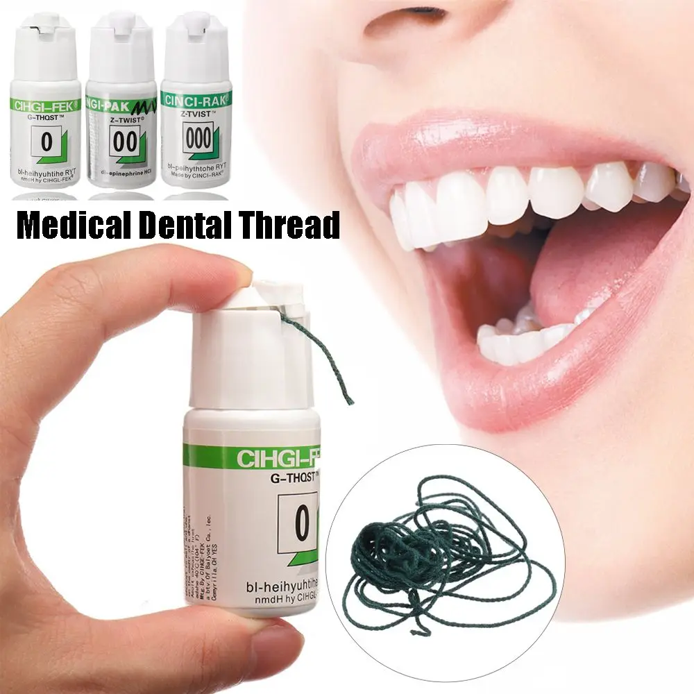 Disposable Dental Thread Dentist Material Knitted Cotton Gingival Retraction Cord 1Bottle dental floss