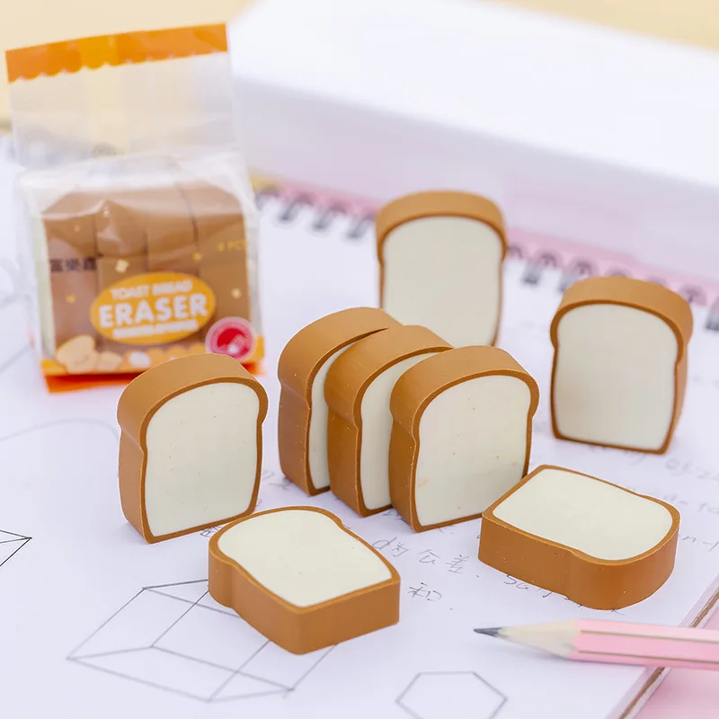 Gum Kawaii Schoolbenodigdheden Leuke Creatieve Briefpapier Simulatie Toast Brood Vorm Gum Kleuterschool Student Briefpapier