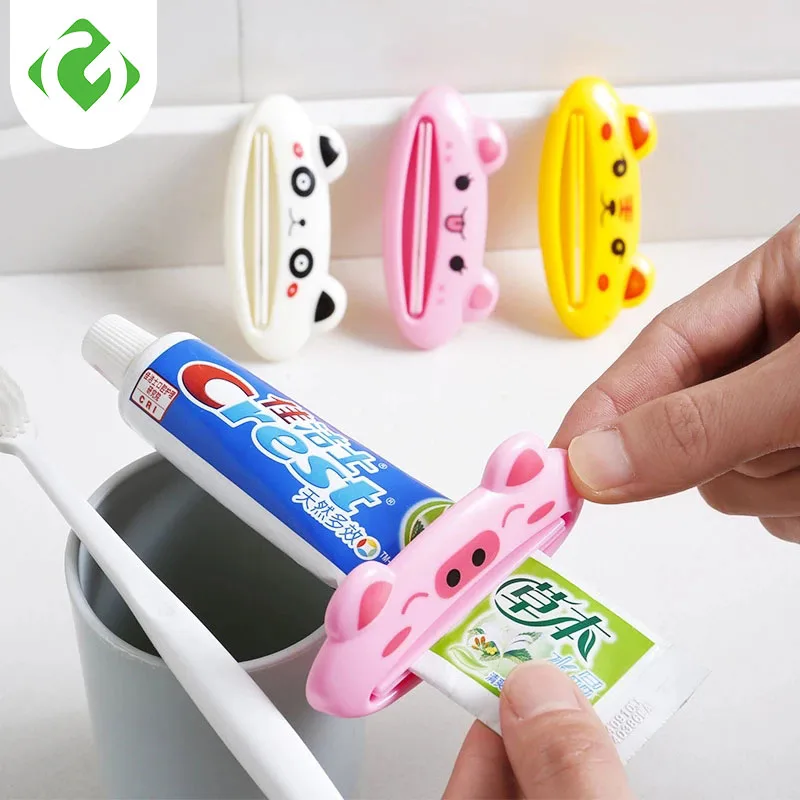 Toothpaste Squeezer Dispenser Bathroom Rolling Tube Cartoon Holder Rack Clip 