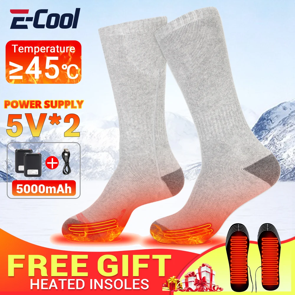 

Winter Heated Socks 5000mAh Thermal Socks Men's Women's Heating Foot Warmer Electric Heating Socks Warm Socks Cycling Ski