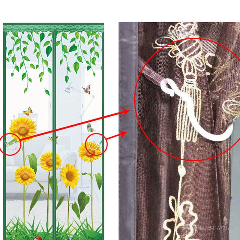 Magnetic Screen Door Curtain, Anti Mosquito Net, Insect Fly Bug Curtains, Automatic Closing Mesh, Summer