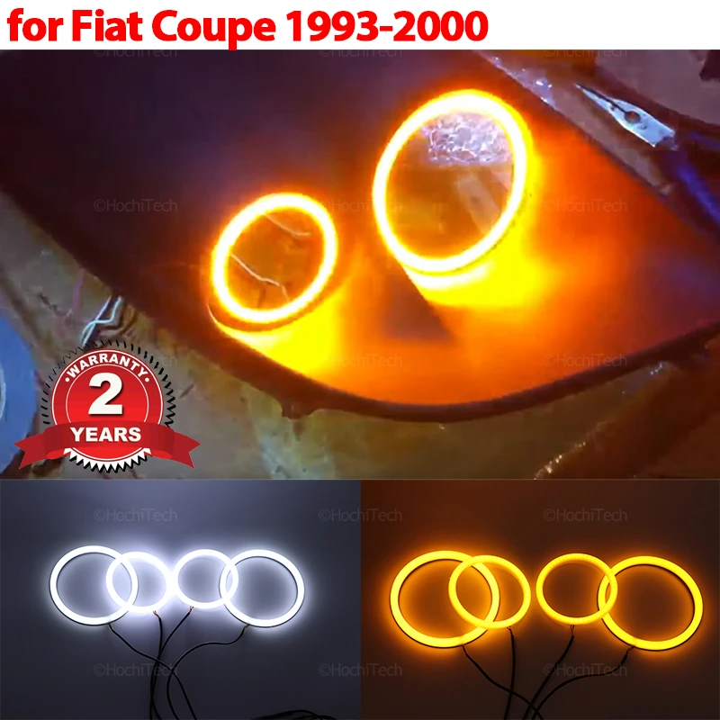 Indicatori Di Direzione Switchback White Yellow Halo Ring Angel Eyes Cotton Led Light Rings Per Fiat Coupe 1993-2000 Daytime Running Light