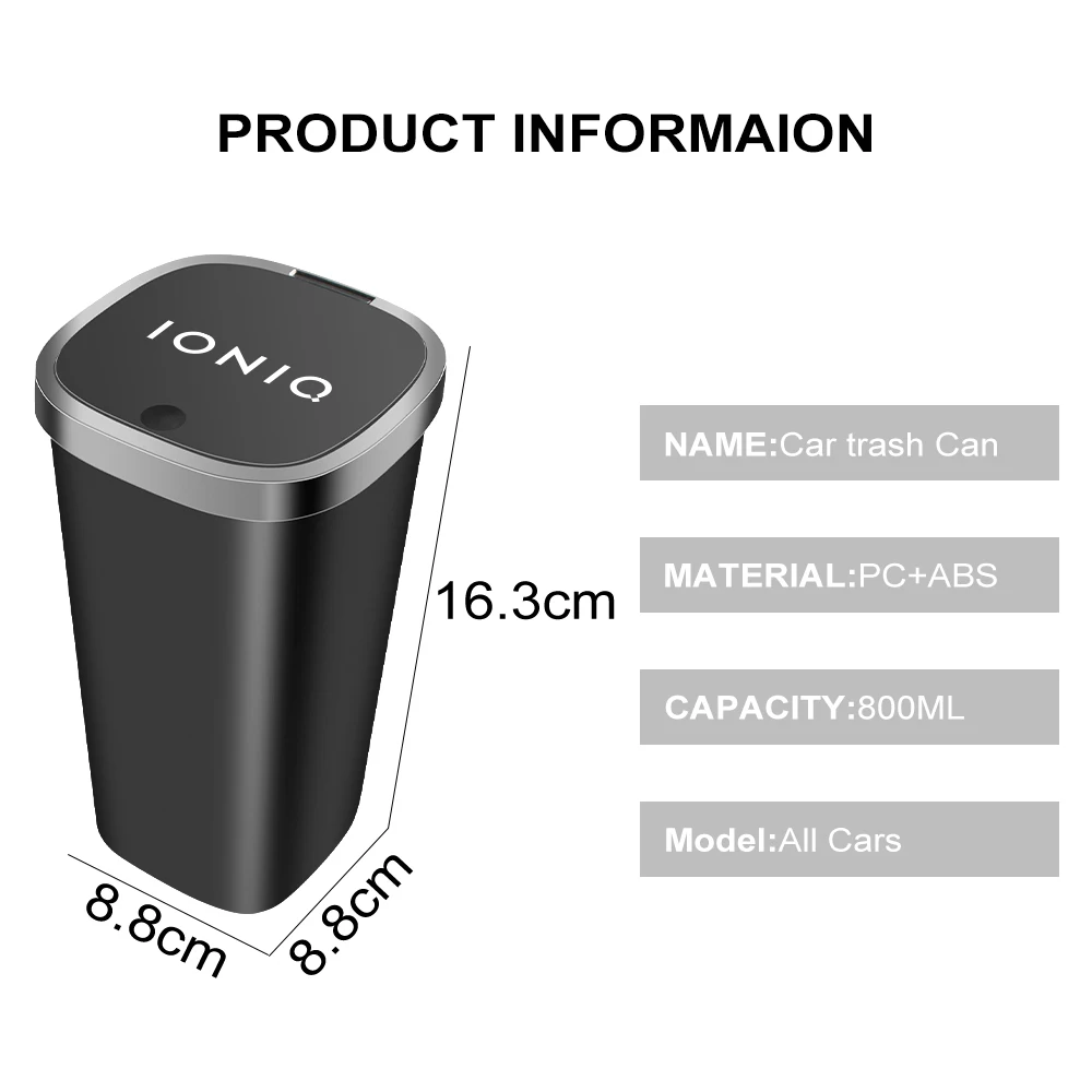 Car Trash Can Vehicle Garbage Dust Case Car Pressing Trash Bin Auto Interior Storage Accessories For Hyundai IONIQ 5 6 7 car trash can