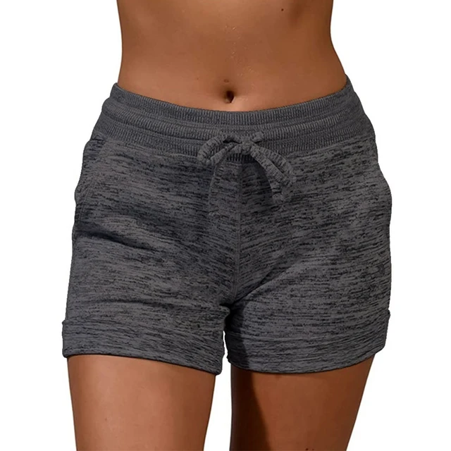 Womens Solid Elasticated Waist Shorts PLUS SIZE OVERSIZED Ladies Summer Yoga Gym Fitness Jogging Hot Pants Sweatpants Clothing 2