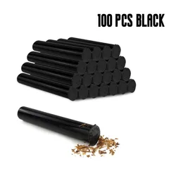 Set of 100 Waterproof Odor - Sealed 120mm Cigarette Storage Tubes with Lids (100Pcs Black)