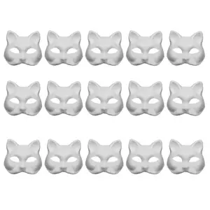 12 Pcs Prom Props Therian Mask Prom Mask 18x17cm Blank Mask White