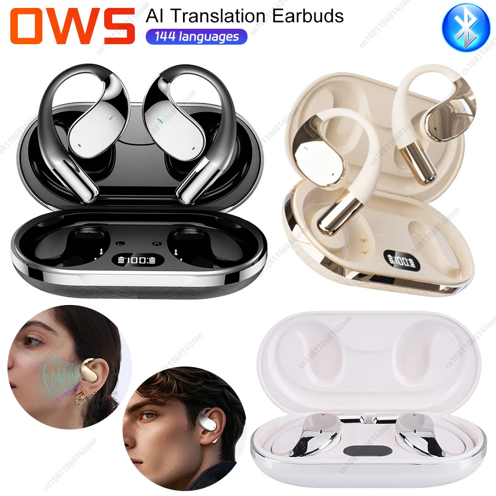 144 Languages Instant Translator Earbuds Wireless Bluetooth Translation Headphones Smart Voice Real Time for Travel Business