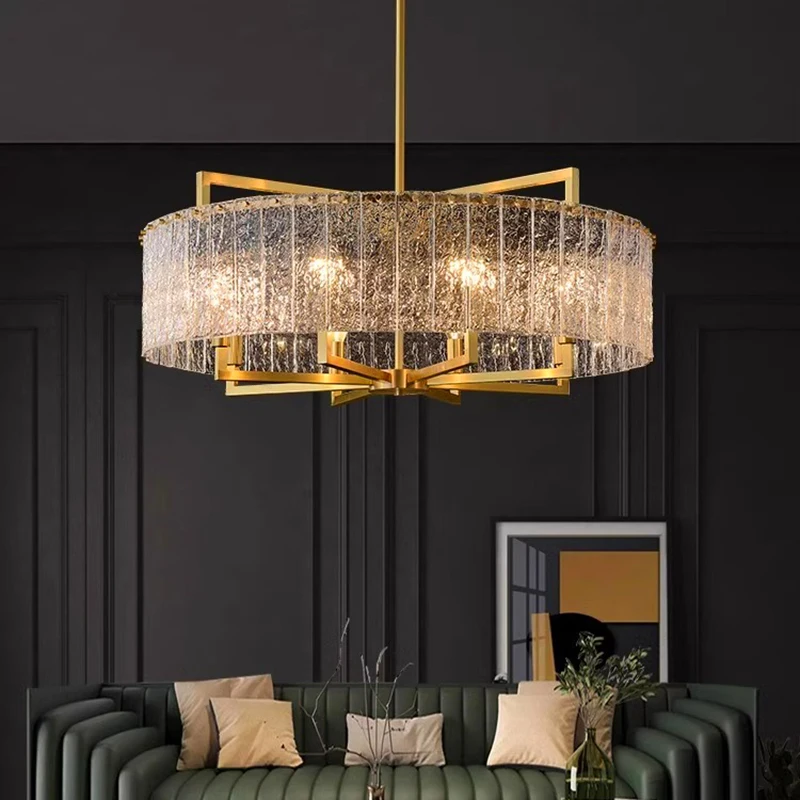 Round Brass Drum Chandelier