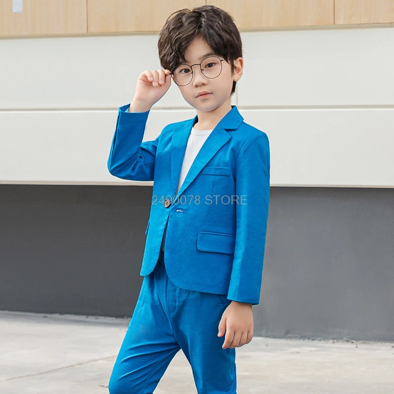 Brand Prince Gentlemen Birthday Dress Blazer + Pants 2Pcs Costume Kids Party Smoking Boys Abito Da Scuola Formale Per Matrimoni