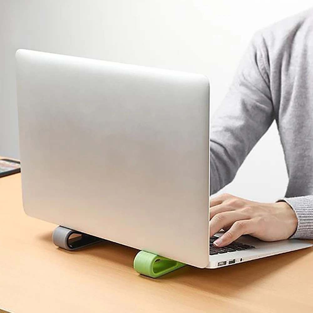 1pc Universal Portable Simple Laptop Stands Silicone Adjustable Stand Increased Shelf Keyboard Riser for Laptop Notebook Tablet