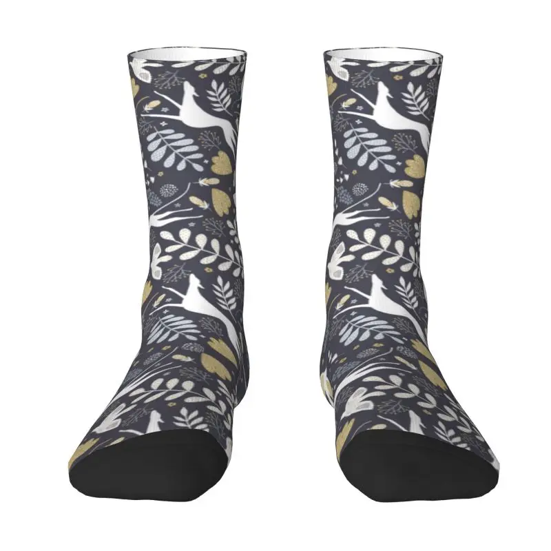 

Cute Mens Magic Night With Sighthound Paloma Dress Socks Unisex Comfortable Warm 3D Printing Dog Whippet Greyhound Crew Socks