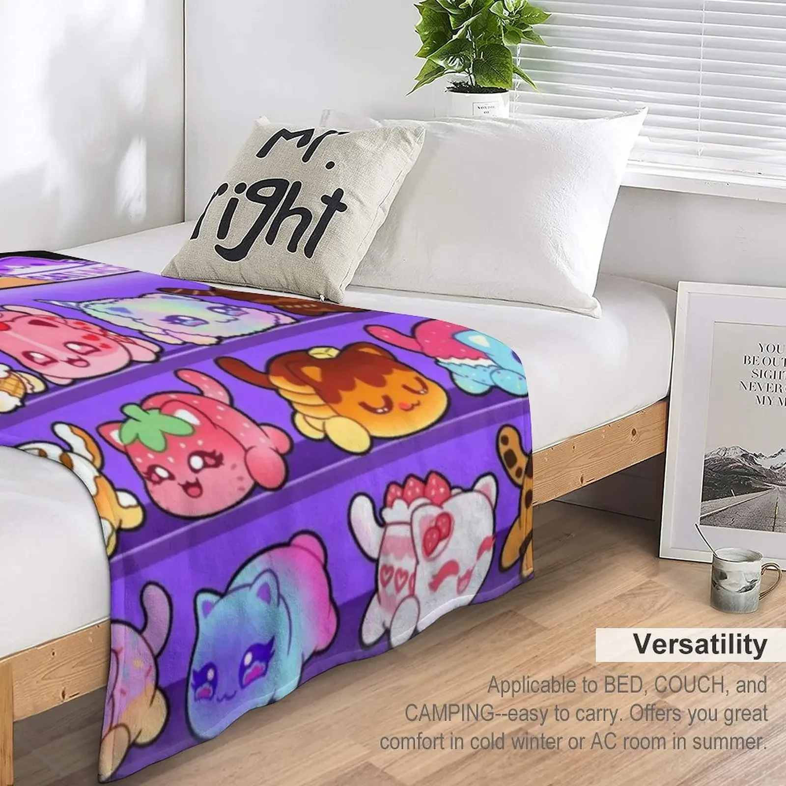 Aphmau Meow Plushies Anime Cats Throw Blanket Fluffy Shaggy Blanket Flannels Blanket Tourist Blanket 5