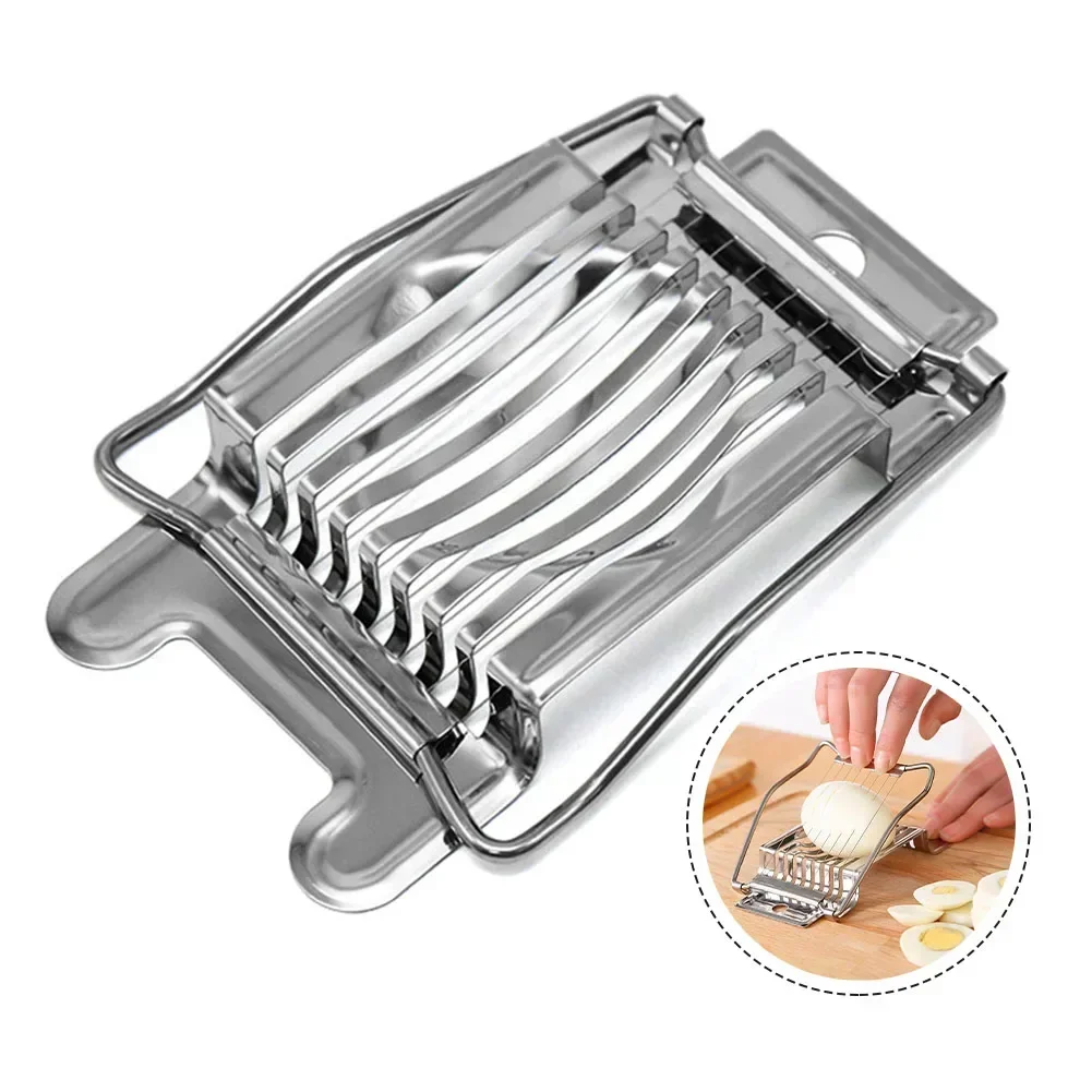 Egg Cutter Stainless Steel Manual Egg Slicer Hard Boiled Cucumber Preserved Splitter Multipurpose