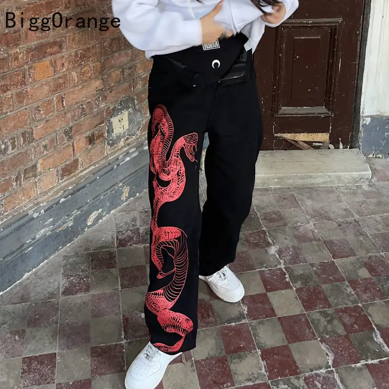 Street Punk Style Men and Women Jeans 