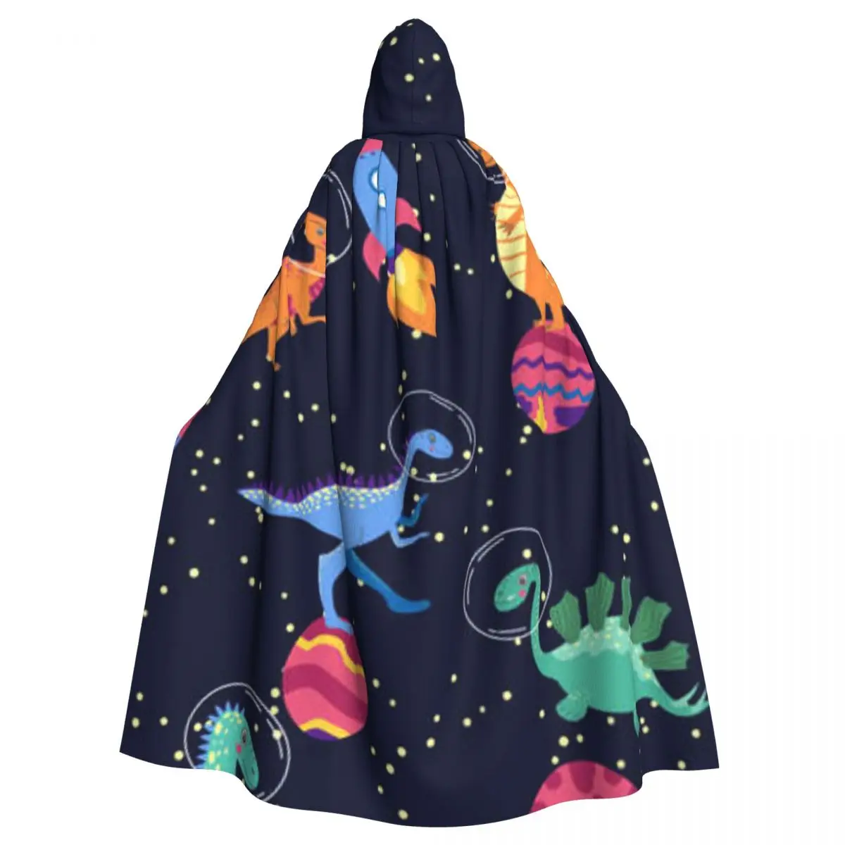 

Witch Cloak Dinosaur Traveling Galaxy With Stars Halloween Cosplay Costume Unisex Adult Cloak Retro Ages Cape