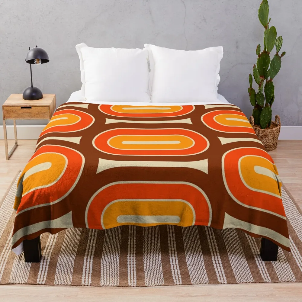 

Retro Geometric Pod Design 721 Throw Blanket Plush Flannels Large Decorative Sofa Blankets